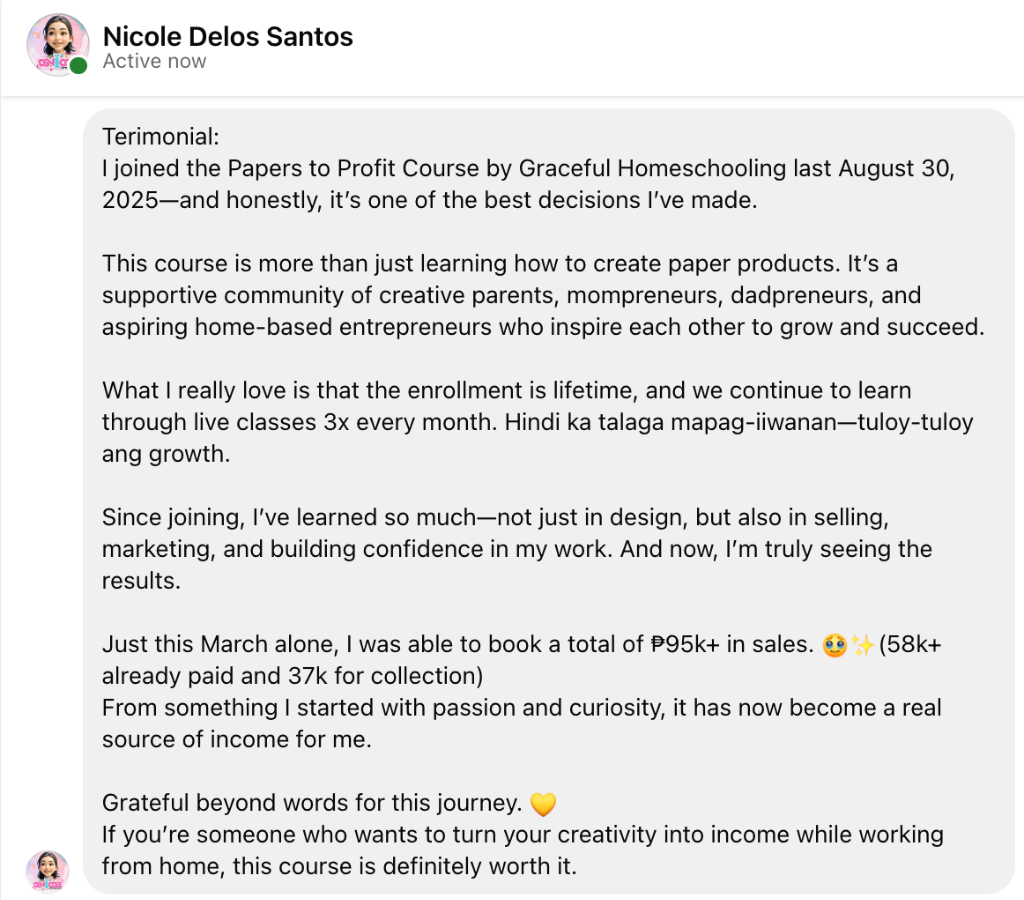 NICOLE DELOS SANTOS income proof
